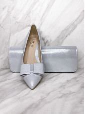 Glitter Heeled Court Shoe - Silver (Emis)