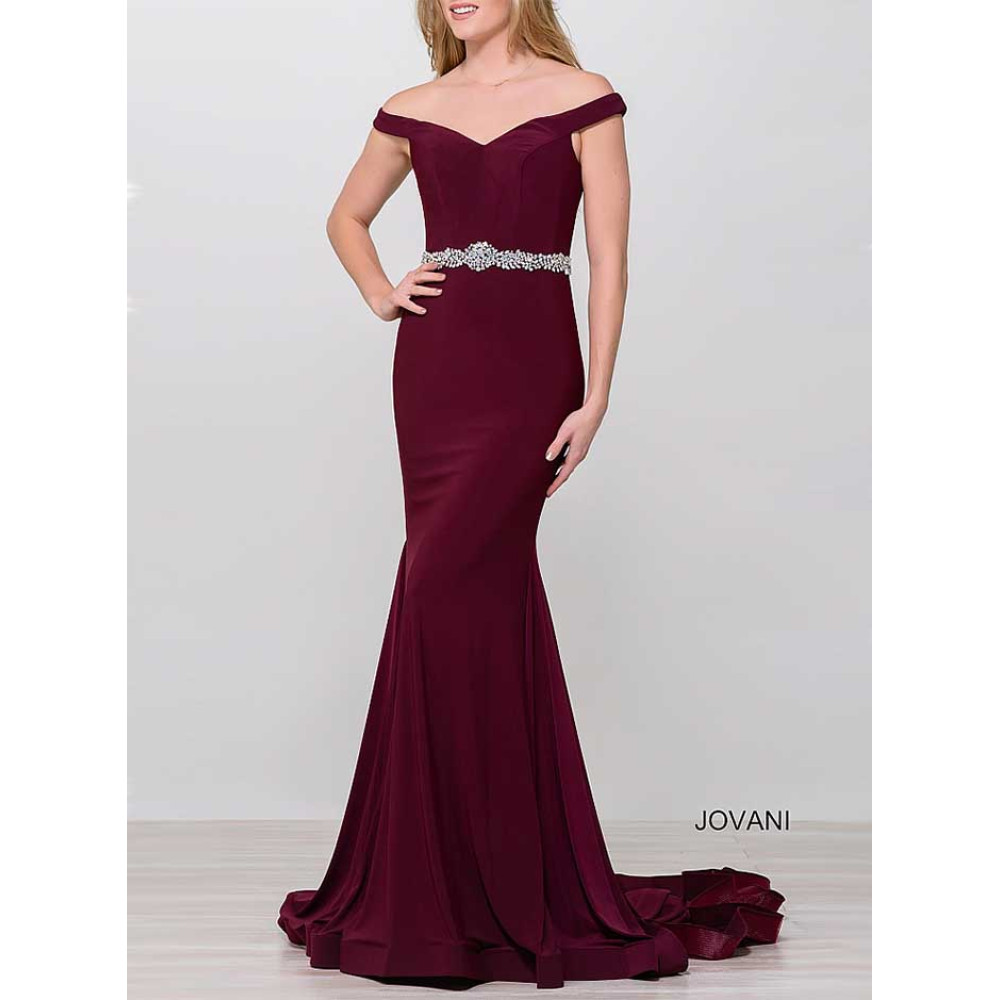 jovani burgundy dress