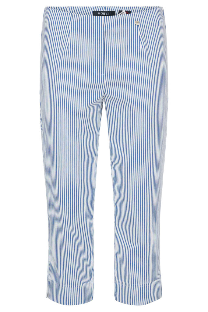 Robell Trousers 51659 - Blue White/Strip