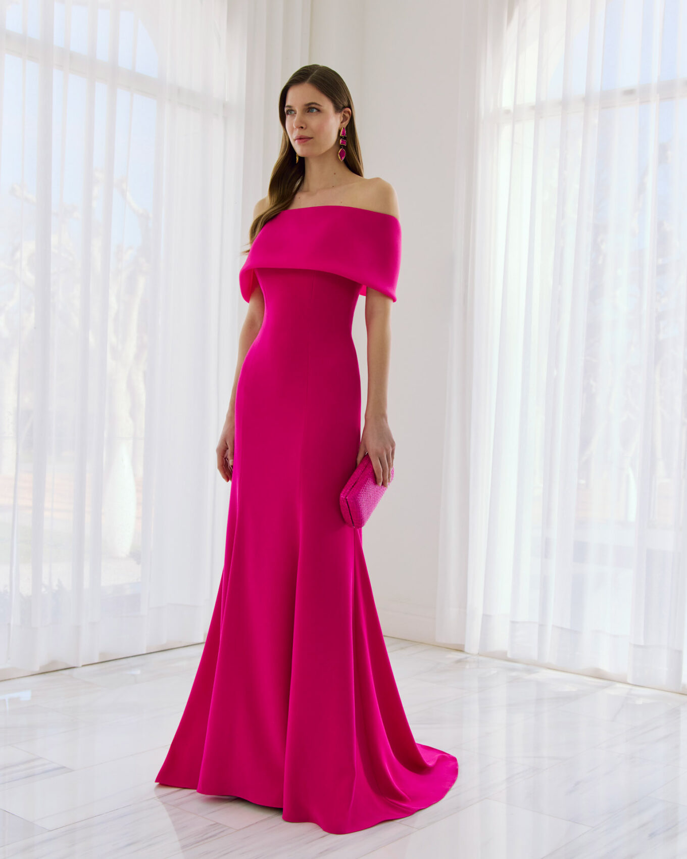 sachin and babi light blue dress 2024 Arrival Fuchsia Tube Pink Sparkly Dress with Side Slit and Hollow Print