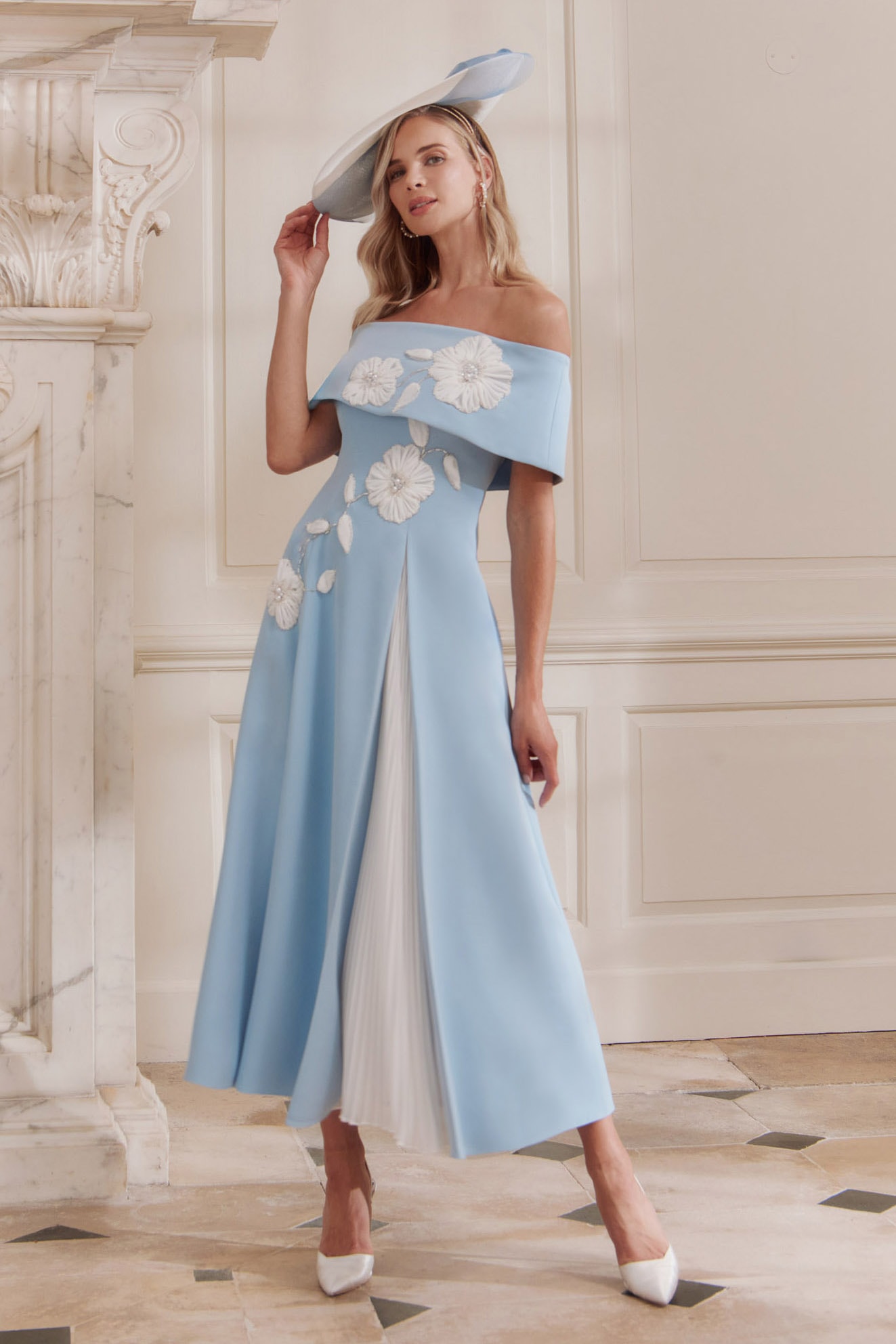 John Charles 29358 - Ice Blue/Ivory - Mother of the Bride & Groom