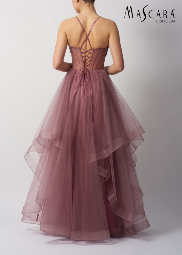 strapless open back dress Mattea Slinky and Mesh Mini Dress with Scarf / Red | Meshki